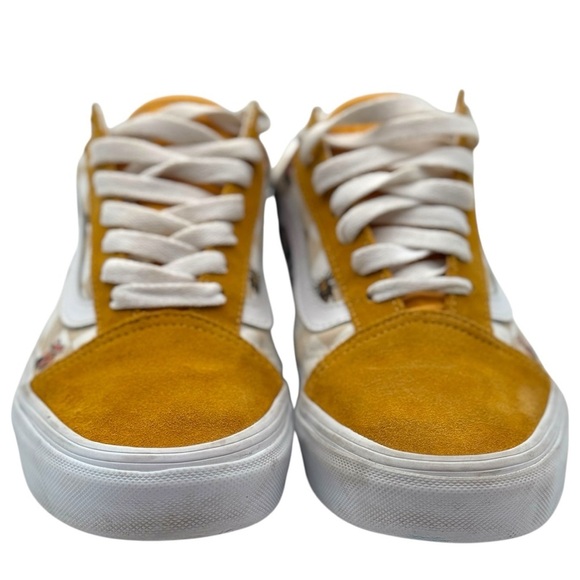 VANS Old School Cottage Yellow Suede Checkerboard Floral Sneakers Size 6.5 - Picture 4 of 9